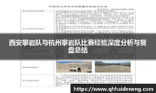 西安攀岩队与杭州攀岩队比赛经验深度分析与复盘总结