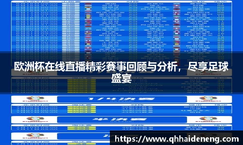 欧洲杯在线直播精彩赛事回顾与分析，尽享足球盛宴